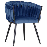 ARMLEHNSTUHL  in Aluminium Velours  - Schwarz/Dunkelblau, LIFESTYLE, Textil/Metall (60/78/55cm) - Landscape