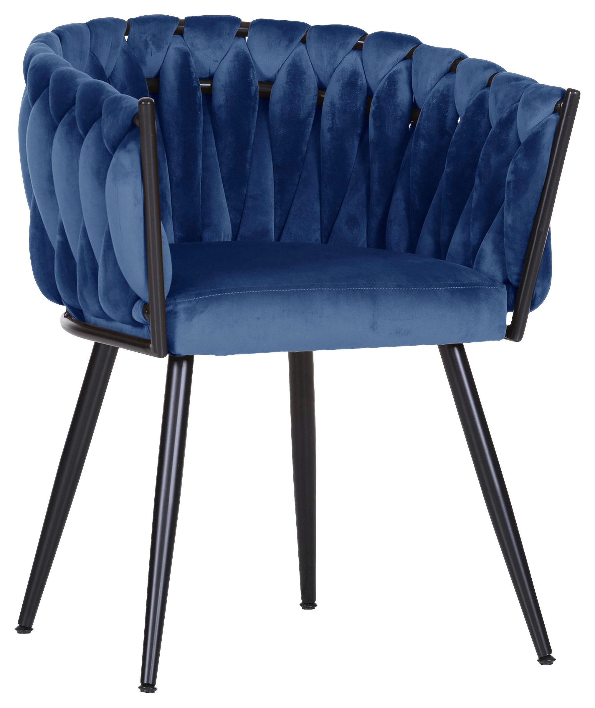 ARMLEHNSTUHL Velours Dunkelblau Aluminium Stoffauswahl, Typenauswahl  - Schwarz/Dunkelblau, LIFESTYLE, Textil/Metall (60/78/55cm) - Landscape