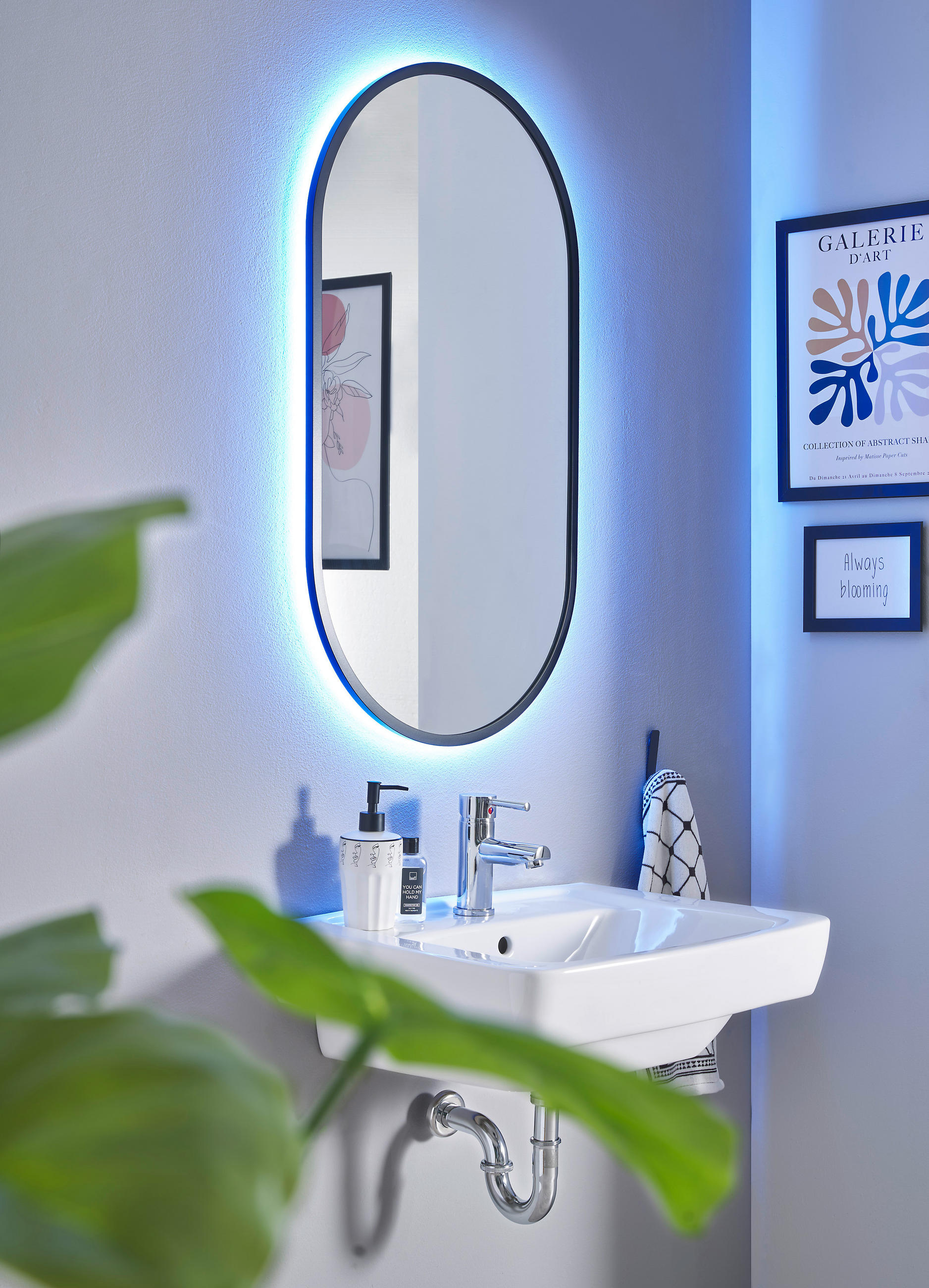 BADEZIMMERSPIEGEL 50/90/5 cm  - Silberfarben/Schwarz, KONVENTIONELL, Glas/Metall (50/90/5cm) - Linea Natura