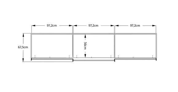 SCHWEBETÜRENSCHRANK  in Eiche Artisan  - Graphitfarben/Eiche Artisan, Design, Holzwerkstoff/Metall (298/240/68cm) - Moderano