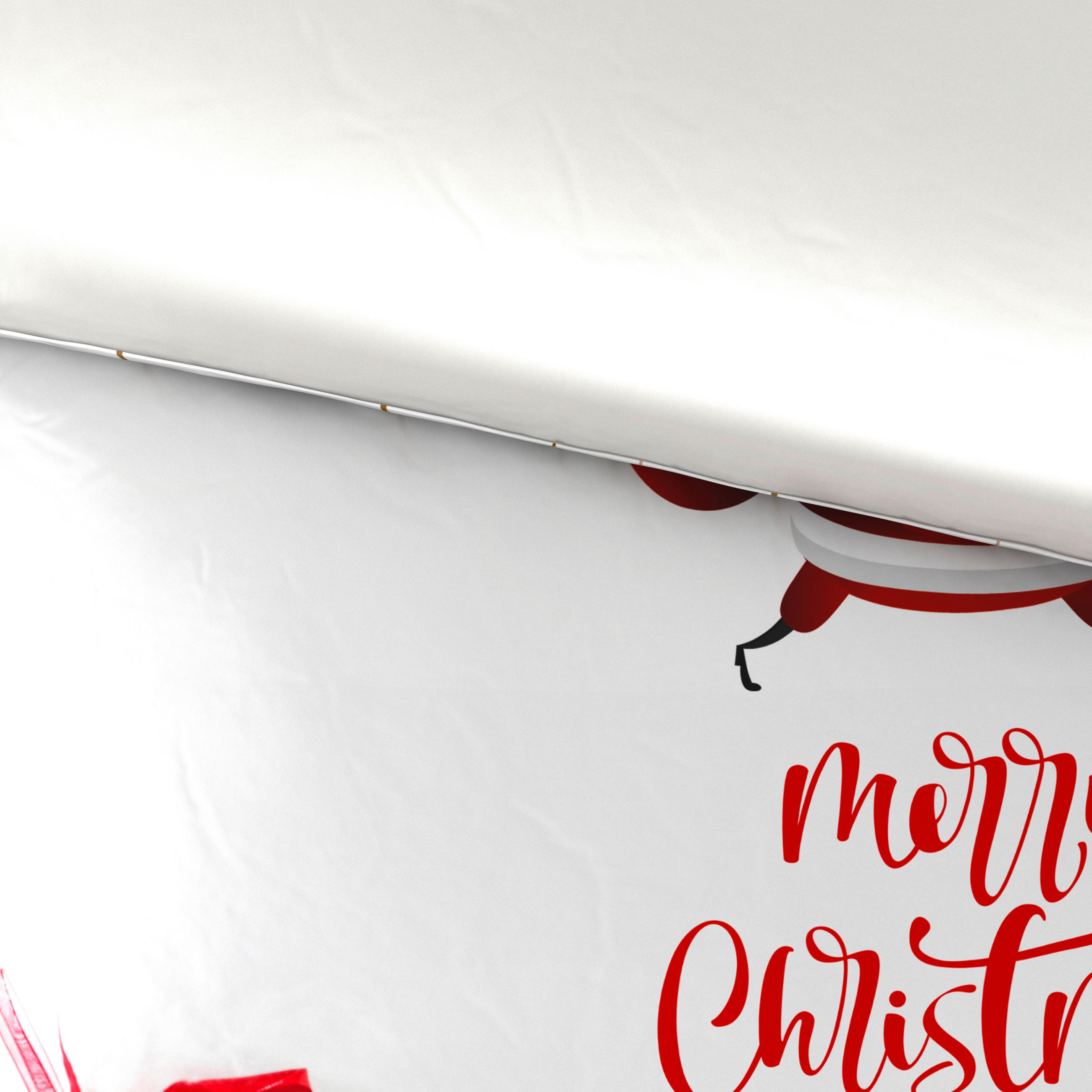 POSTELJINA SA DVA LICA Christmas Collection 140/200 cm saten crvena, bela  - bela/crvena, Osnovno, tekstil (140/200cm) - X-Mas