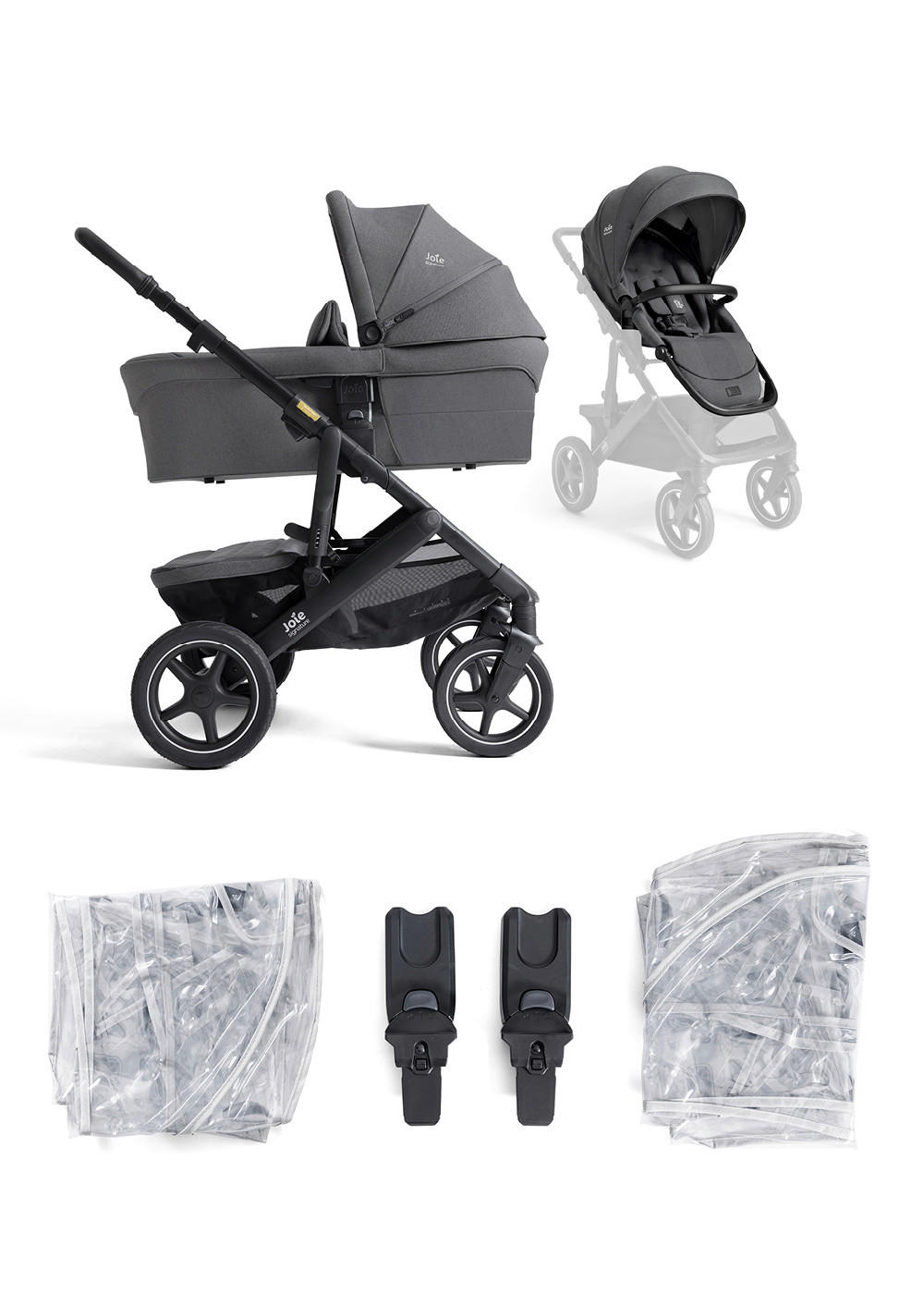 KINDERWAGENSET  Vinca Bundle  Ebony  - Blaugrau/Schwarz, Basics, Kunststoff/Metall (60/108/97cm) - JOIE SIGNATURE