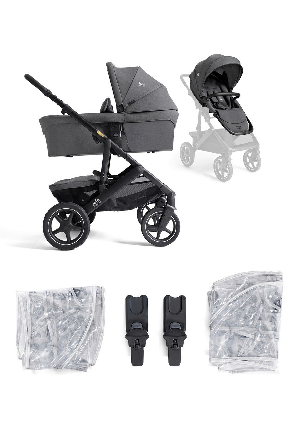 KINDERWAGENSET  Vinca Bundle  Ebony  - Blaugrau/Schwarz, Basics, Kunststoff/Metall (60/108/97cm) - JOIE SIGNATURE