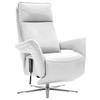 RELAXSESSEL in Leder Weiss  - Weiss/Edelstahlfarben, Design, Leder/Metall (79-83/116/87-176cm) - Valdera