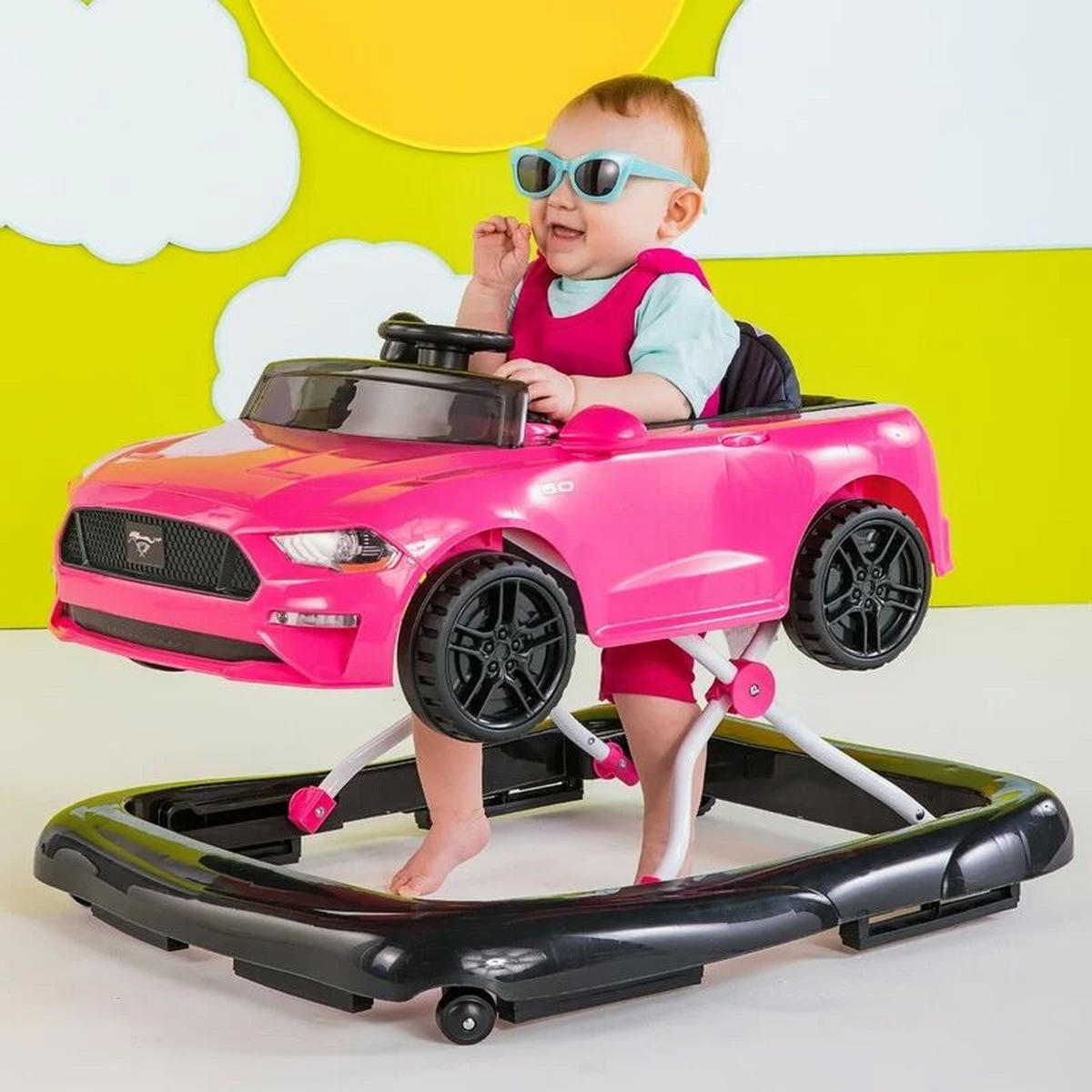LAUFLERNWAGEN - Pink/Schwarz, Basics, Kunststoff/Textil (72,4/63,5/50cm)