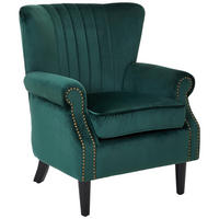 SESSEL Samt Schwarz, Dunkelgrün    - Dunkelgrün/Schwarz, Trend, Holz/Textil (75/92/76cm) - Xora