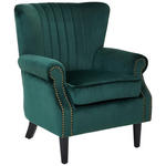 SESSEL Samt Schwarz, Dunkelgrün    - Dunkelgrün/Schwarz, Trend, Holz/Textil (75/92/76cm) - Xora