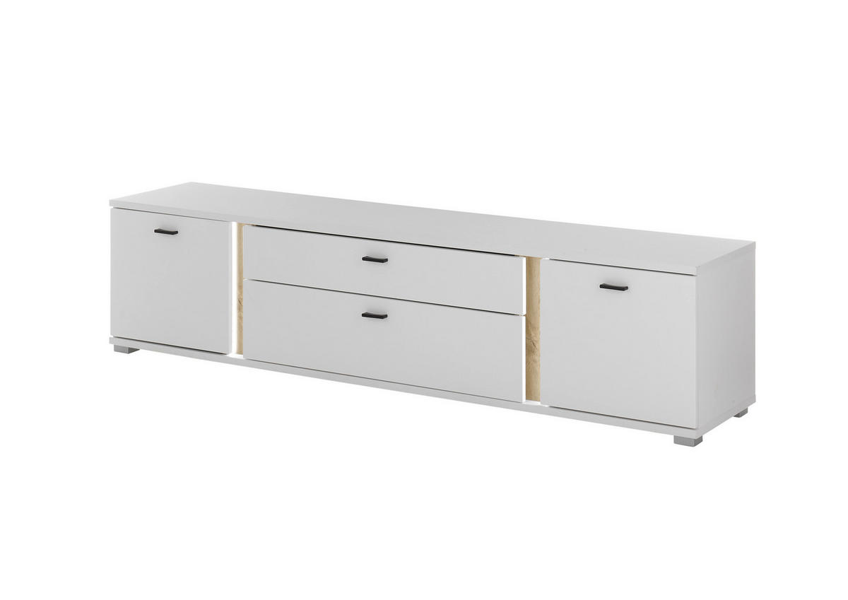 LOWBOARD  in 200/45/42 cm  - Silberfarben/Eiche Wotan, Design, Holzwerkstoff/Kunststoff (200/45/42cm) - MID.YOU