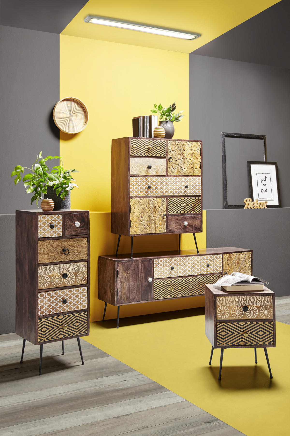 KOMMODE 80/90/35 cm  in Multicolor  - Weiss/Goldfarben, Lifestyle, Holz/Metall (80/90/35cm) - Landscape