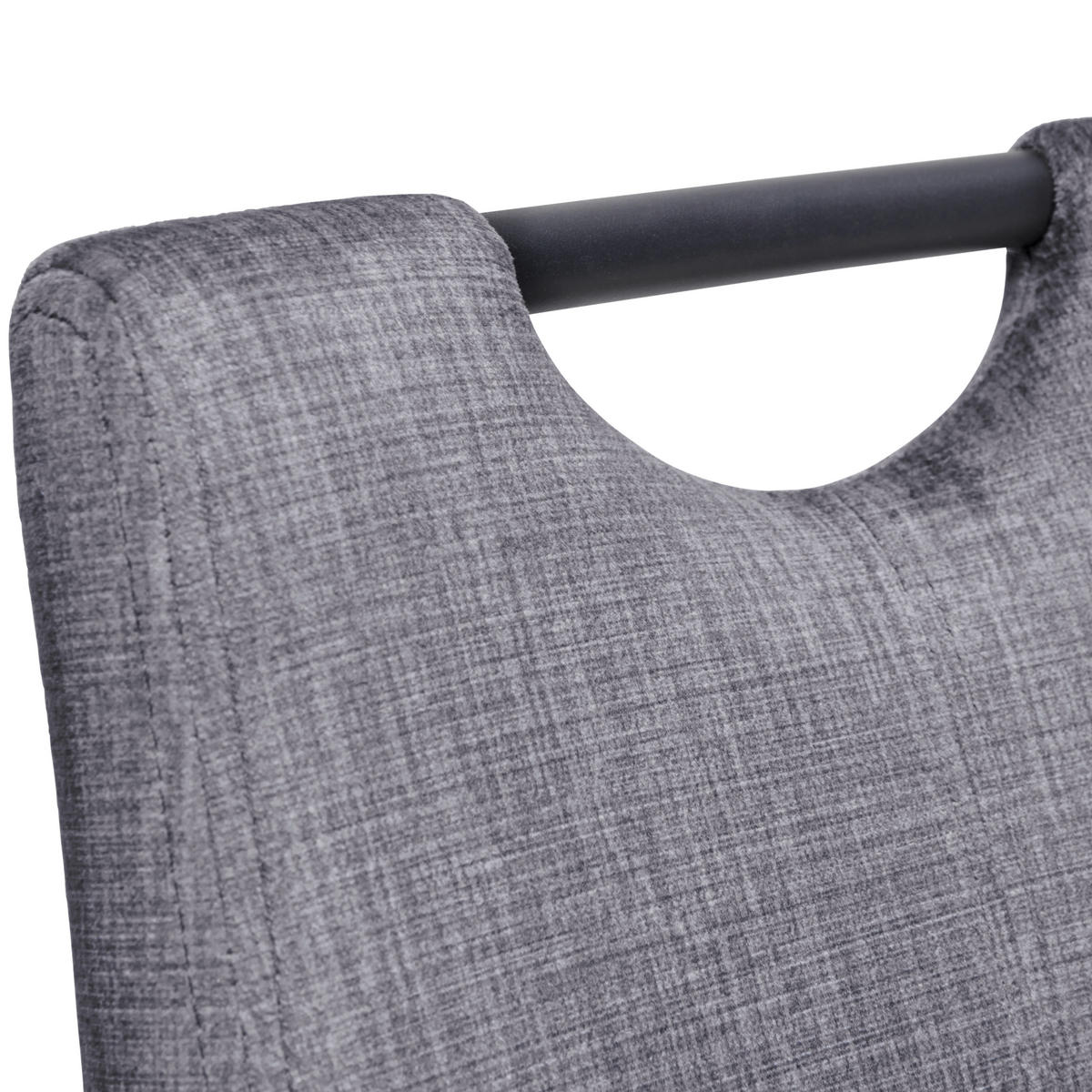 SCHWINGSTUHL  in Eisen Webstoff  - Schwarz/Grau, LIFESTYLE, Textil/Metall (44/105/65cm) - MID.YOU
