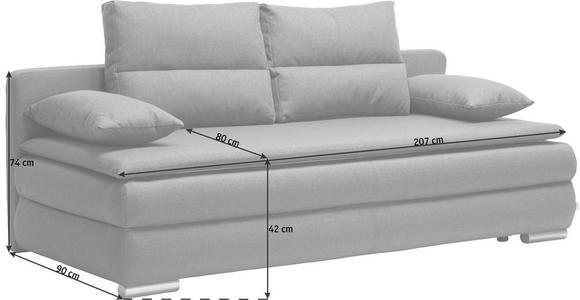 SCHLAFSOFA in Webstoff Anthrazit  - Anthrazit/Silberfarben, KONVENTIONELL, Kunststoff/Textil (207/94/90cm) - Venda