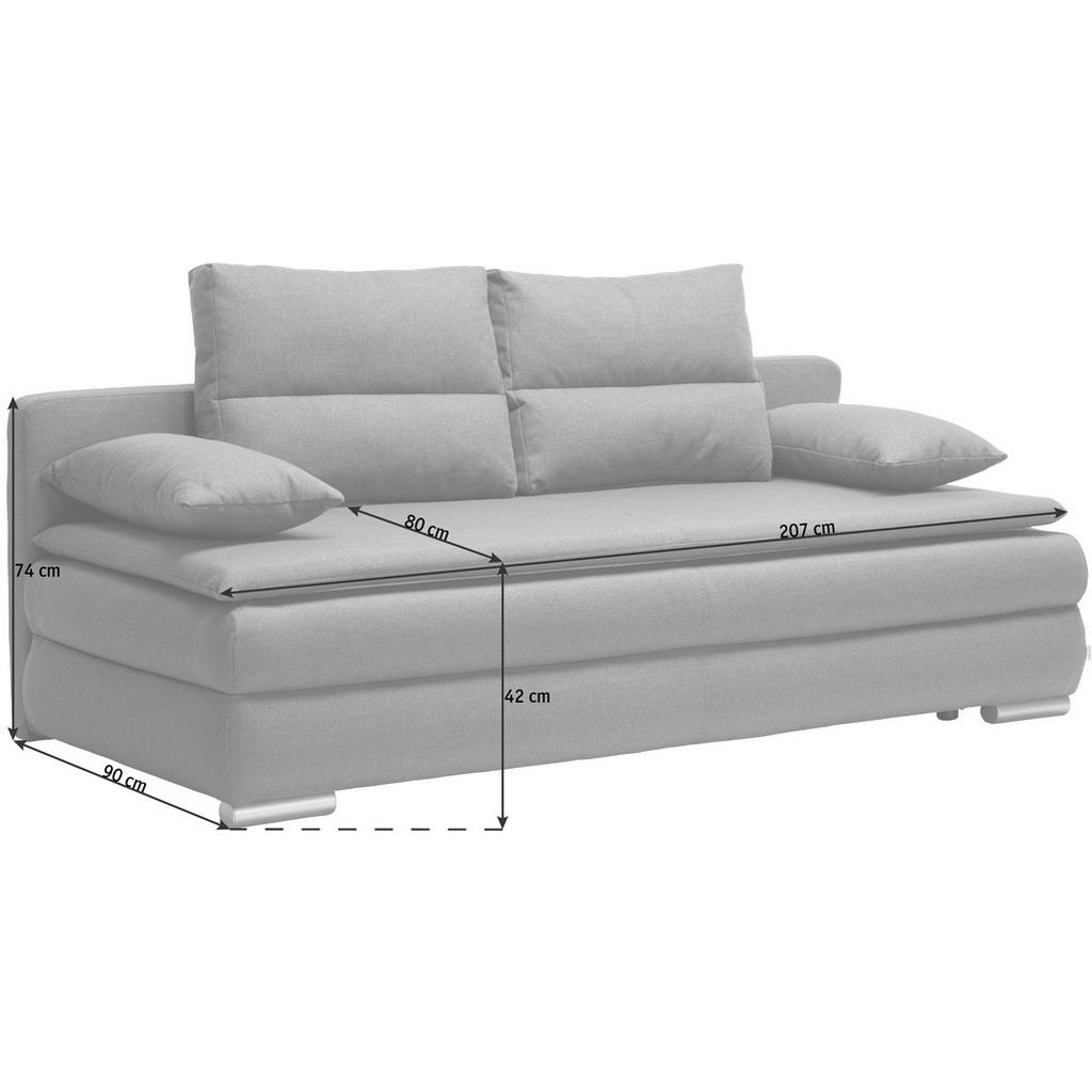 Thumbnail - Livetastic Schlafsofa, Cappuccino, Textil, Uni, Füllung: Schaumstoff, 207x94x90 cm, Stoffauswahl, Schlafen auf Sitzhöhe,...