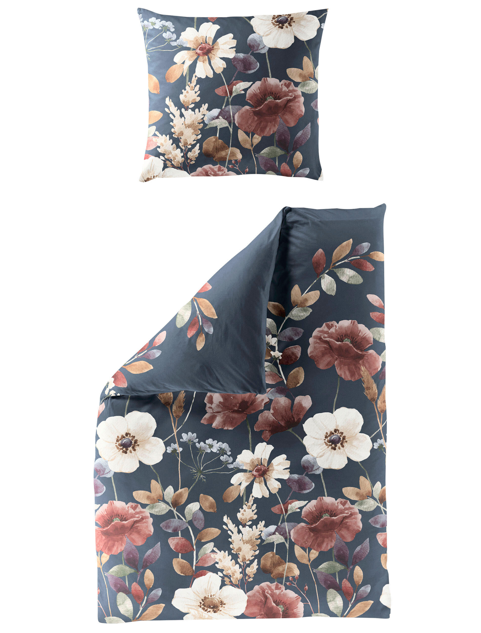 BETTWÄSCHE 2-teilig Biber 135/200 cm  - Blau, Design, Textil (135/200cm) - Bierbaum