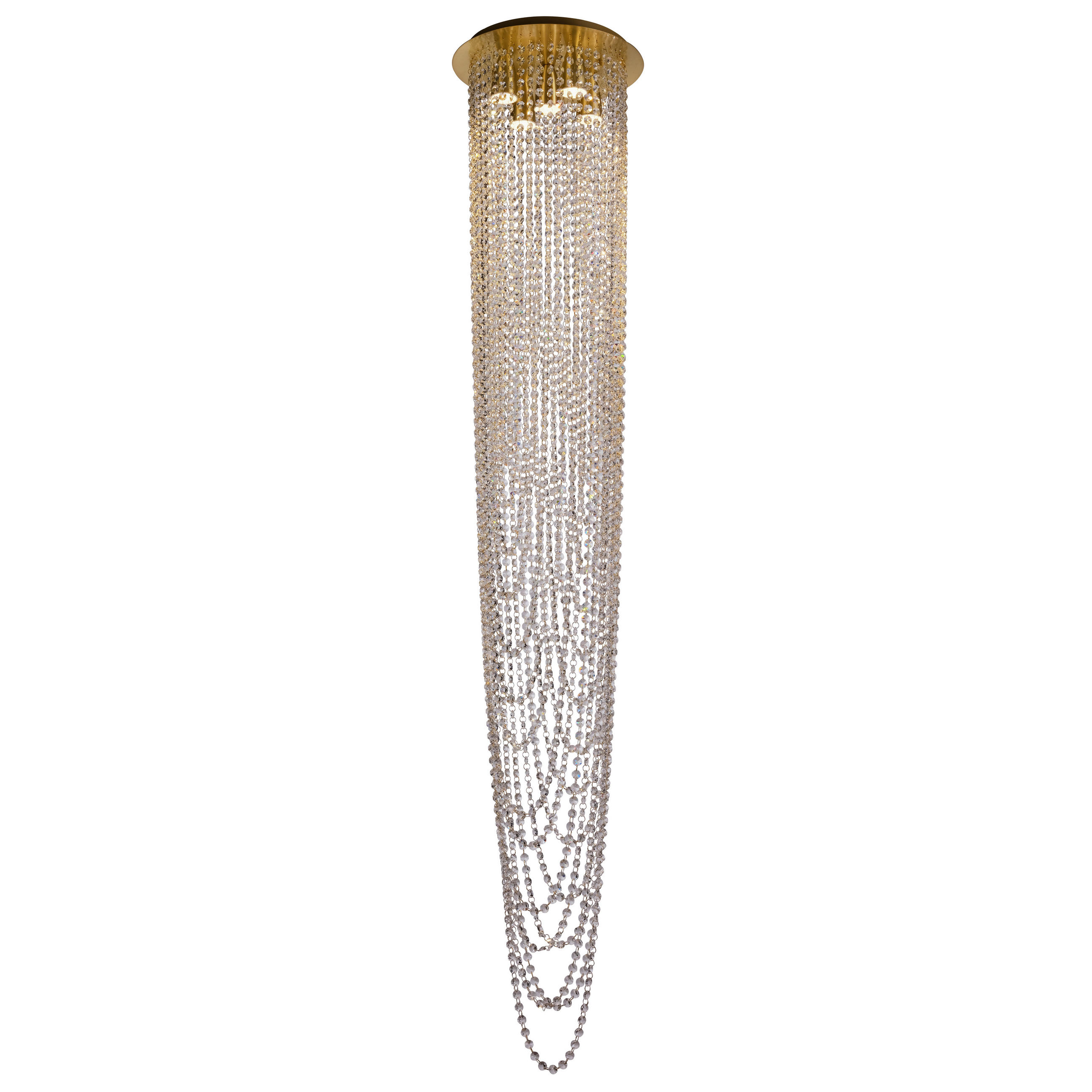 Searchlight Hängeleuchte Swoop Transparent, Messing 180 cm