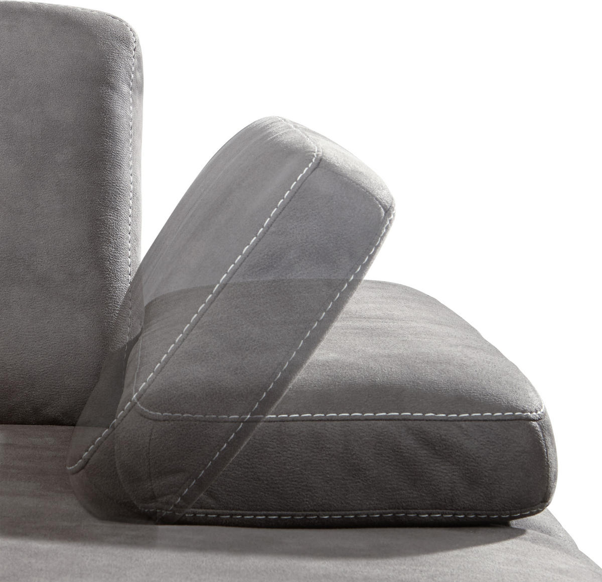 ECKSOFA in Mikrofaser Dunkelgrau  - Dunkelgrau/Beige, Design, Textil/Metall (176/298cm) - Valnatura