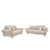 SITZGARNITUR in Cord Beige  - Beige/Schwarz, Design, Textil/Metall - Livetastic