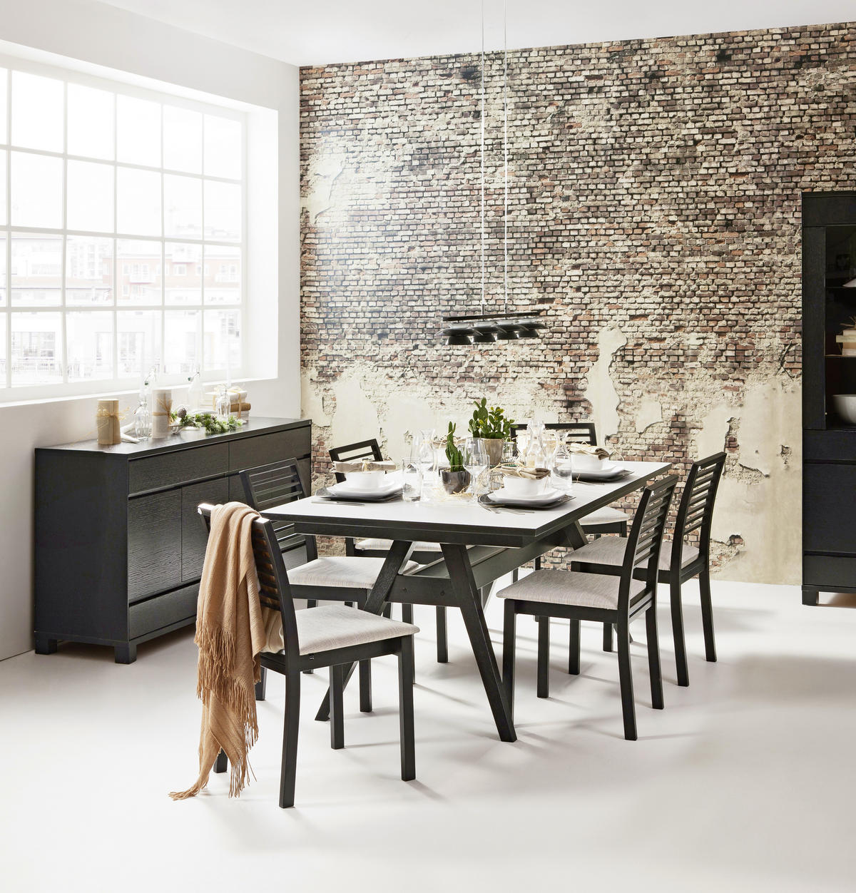 MATBORD i trä 183(275)/100/74 cm   - vit/svart, Lifestyle, trä (183(275)/100/74cm) - Best Price