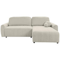ECKSOFA LUNA Beige Struktur, Bouclé  - Beige/Schwarz, Basics, Kunststoff/Textil (260/161cm) - Livetastic