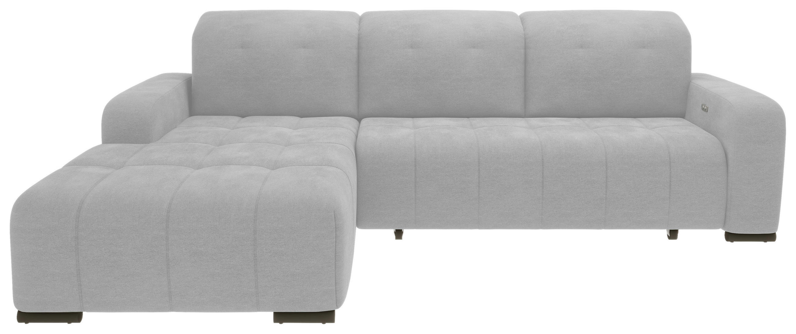 ECKSOFA in Chenille Grau  - Schwarz/Grau, Modern, Textil/Metall (292/185cm) - Livetastic