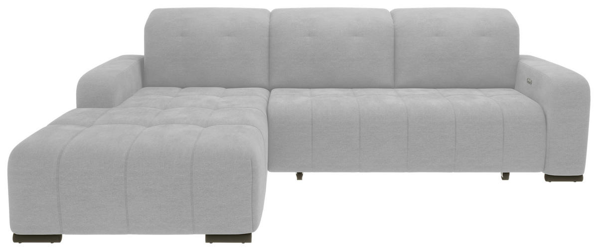 ECKSOFA in Chenille Grau  - Schwarz/Grau, Modern, Textil/Metall (292/185cm) - Livetastic