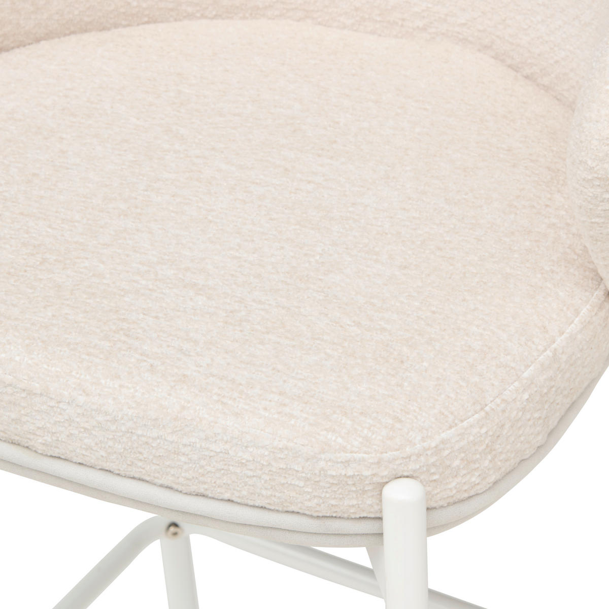 BARHOCKER Samt Weiß Eisen  - Schwarz/Weiß, MODERN, Textil/Metall (53,5/101/54cm) - MID.YOU