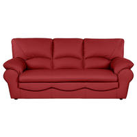 3-SITZER-SOFA 205/92/85 cm  in Echtleder Rot   - Rot/Schwarz, Design, Leder/Kunststoff (205/92/85cm) - Livetastic