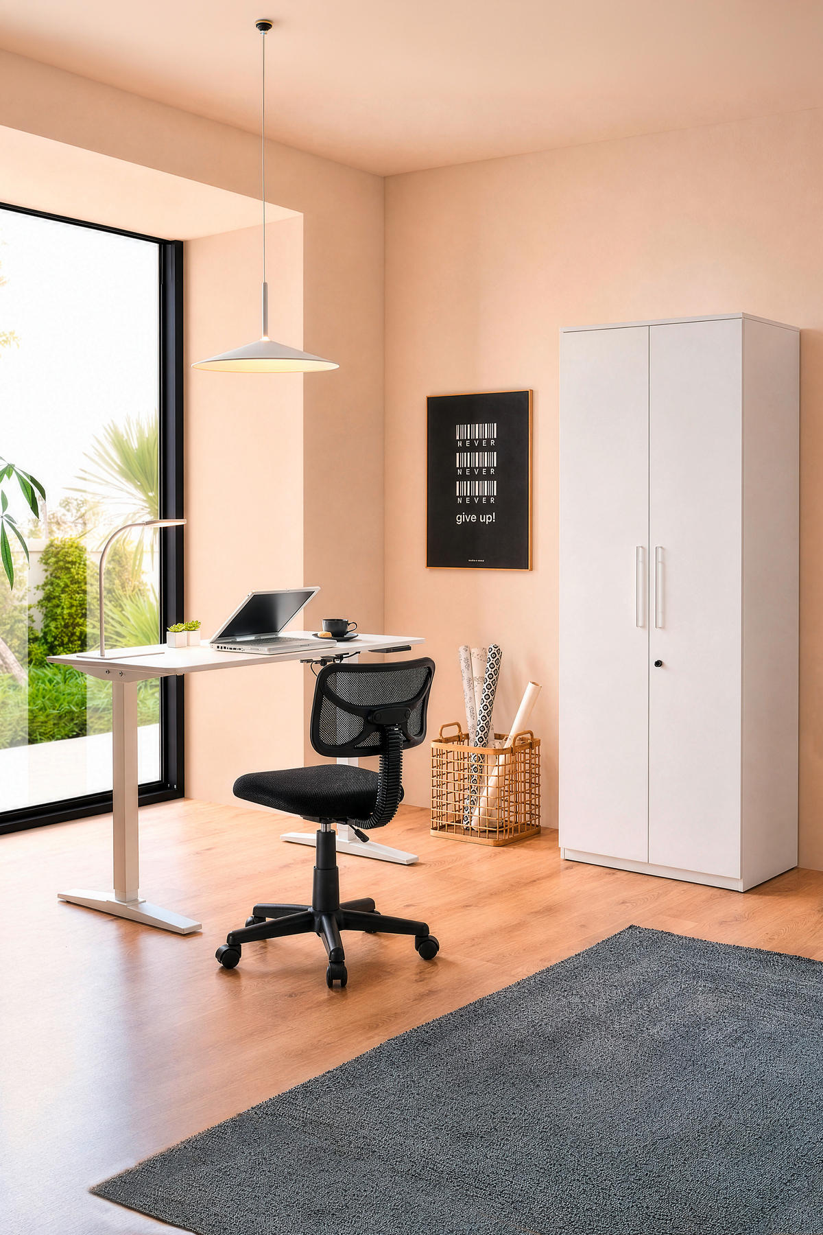 SCHREIBTISCH 120/60/75-120 cm Weiß elektrisch höhenverstellbar  - Weiß, KONVENTIONELL, Holzwerkstoff/Metall (120/60/75-120cm) - Carryhome