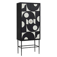 HIGHBOARD , 75/180/40 cm,  - Schwarz/Weiß, LIFESTYLE, Holzwerkstoff/Stein (75/180/40cm) - Ambia Home