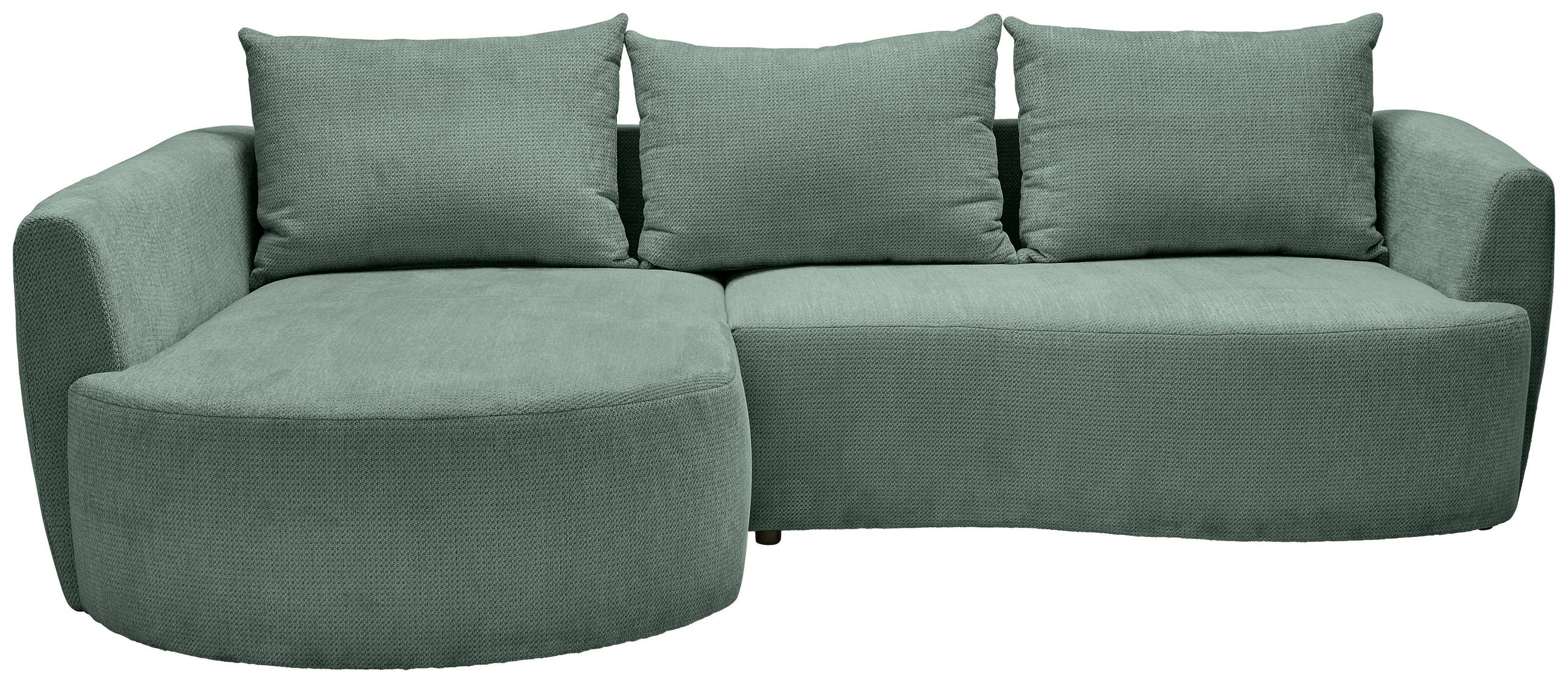 ECKSOFA Dunkelgrün Chenille  - Dunkelgrün/Schwarz, MODERN, Kunststoff/Textil (179/287cm) - Carryhome