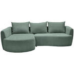 ECKSOFA in Chenille Dunkelgrün  - Dunkelgrün/Schwarz, MODERN, Kunststoff/Textil (179/287cm) - Carryhome