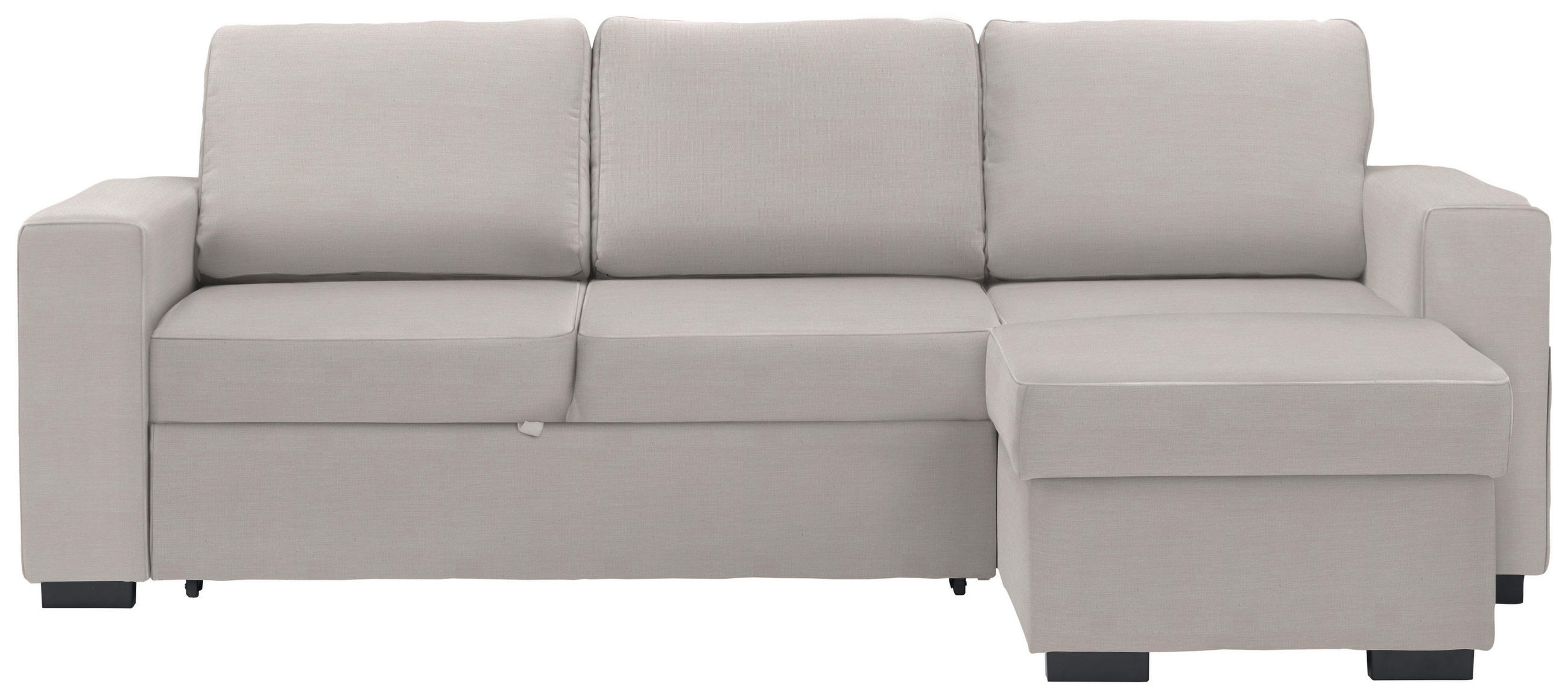 ECKSOFA Creme Velours  - Creme/Schwarz, Design, Kunststoff/Textil (244/157cm) - Carryhome