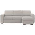 ECKSOFA in Velours Creme  - Creme/Schwarz, Design, Kunststoff/Textil (244/157cm) - Carryhome