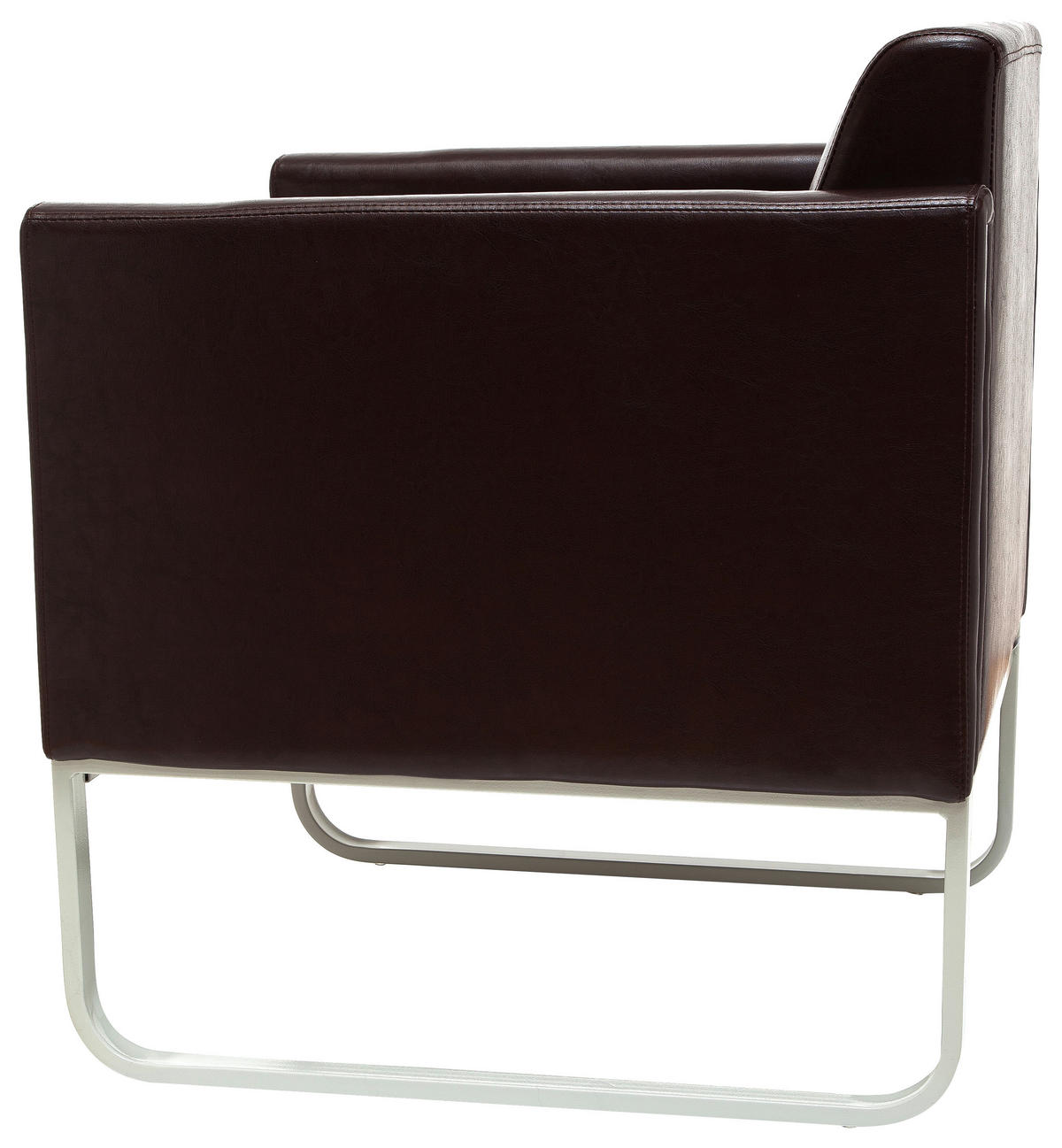 SESSEL in Lederlook Dunkelbraun, Hellgrau  - Dunkelbraun/Hellgrau, MODERN, Textil/Metall (67/78/71cm) - MID.YOU