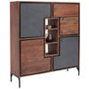 HIGHBOARD SCHIEFER  in 130/147/40 cm  - Braun/Grau, MODERN, Holz/Stein (130/147/40cm) - Livetastic