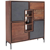 HIGHBOARD SCHIEFER  in 130/147/40 cm  - Braun/Grau, MODERN, Holz/Stein (130/147/40cm) - Livetastic