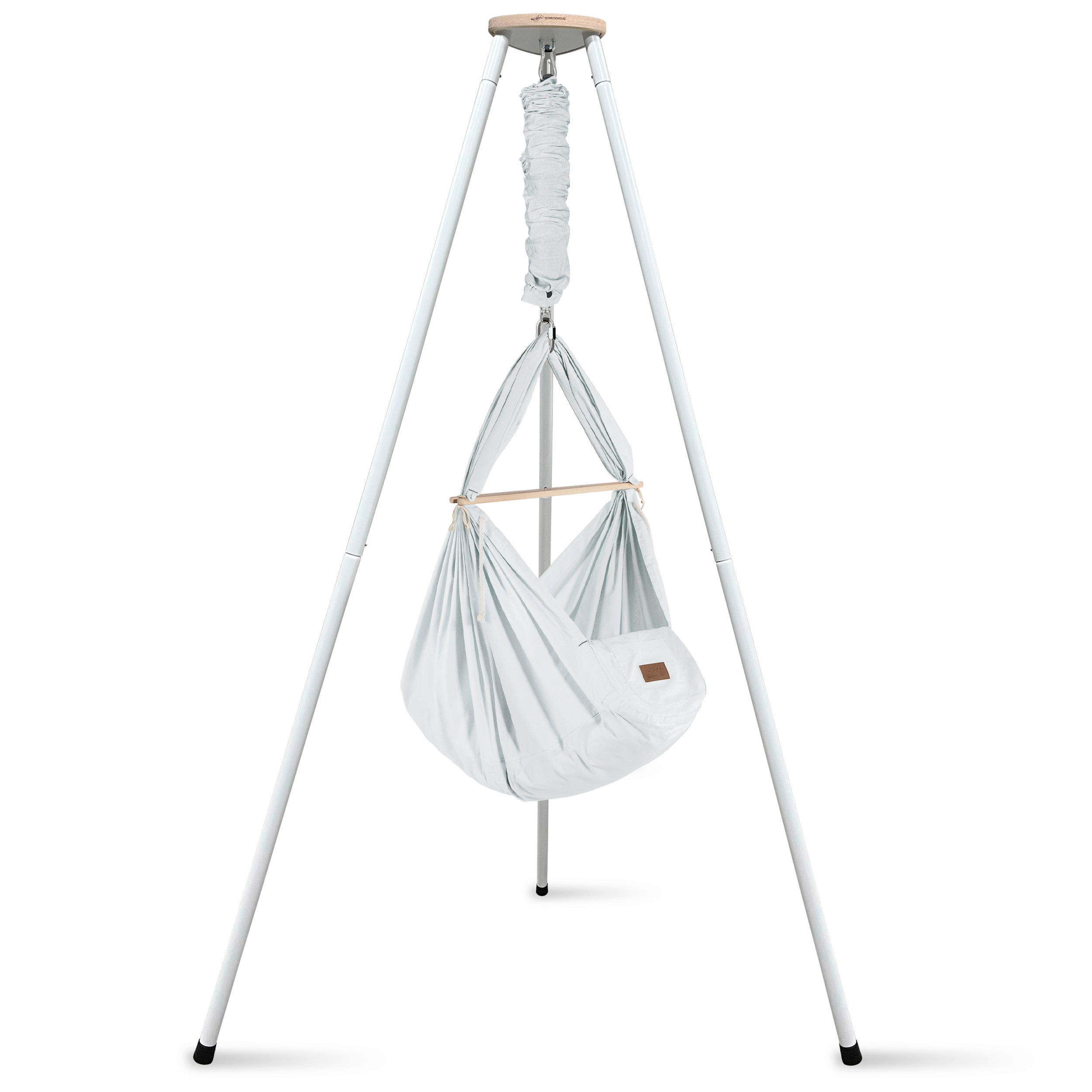 FEDERWIEGE BIO AIRGREY  Weiß, Hellgrau  - Hellgrau/Weiß, Basics, Kunststoff/Textil (135/194/135cm) - SCHMUSEWOLKE