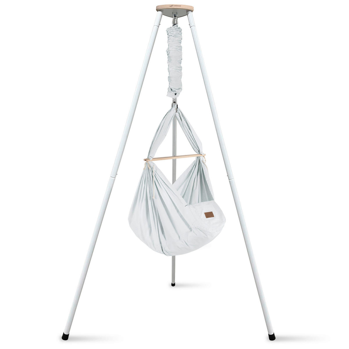 FEDERWIEGE BIO AIRGREY  Weiß, Hellgrau  - Hellgrau/Weiß, Basics, Kunststoff/Textil (135/194/135cm) - SCHMUSEWOLKE