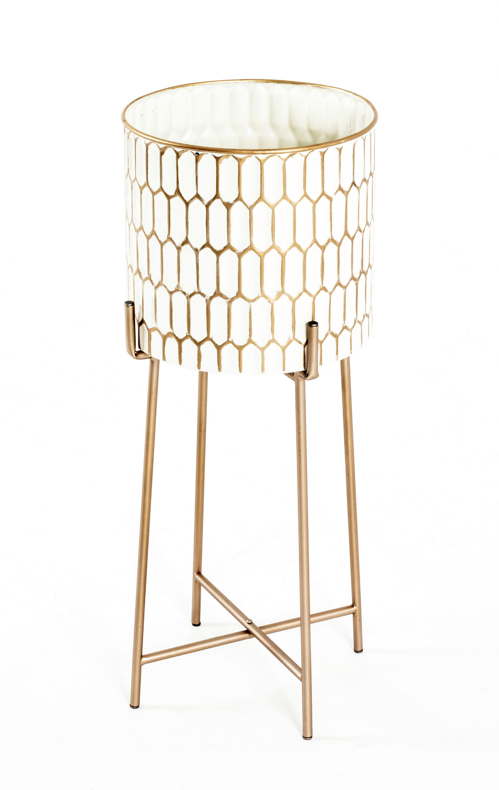 BLUMENSÄULE Metall - Goldfarben/Creme, Design, Metall (26/64/26cm)