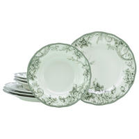 TAFELSERVICE Grün, Weiß Adelaide Grün 8-teilig  - Weiß/Grün, Basics, Keramik - Creatable