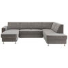 WOHNLANDSCHAFT in Chenille Grau  - Chromfarben/Multicolor, Design, Kunststoff/Textil (165/301/198cm) - Xora