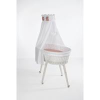 STUBENWAGEN-KOMPLETTSET Babybett Lounge Weiß, Punkte   - Rosa/Weiß, Basics, Holz/Textil (60/167/100cm) - Mionido
