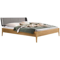 BETT 140/200 cm  Eichefarben, Dunkelgrau   - Eichefarben/Dunkelgrau, Modern, Holz/Textil (140/200cm) - Hasena