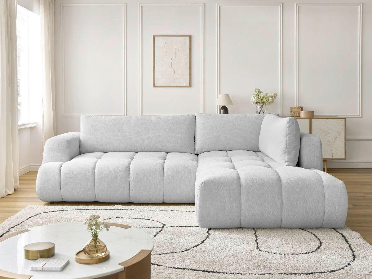 ECKSCHLAFSOFA FUJI Leinenoptik Hellgrau  inkl.  - Hellgrau/Schwarz, MODERN, Kunststoff/Textil (282/204cm)