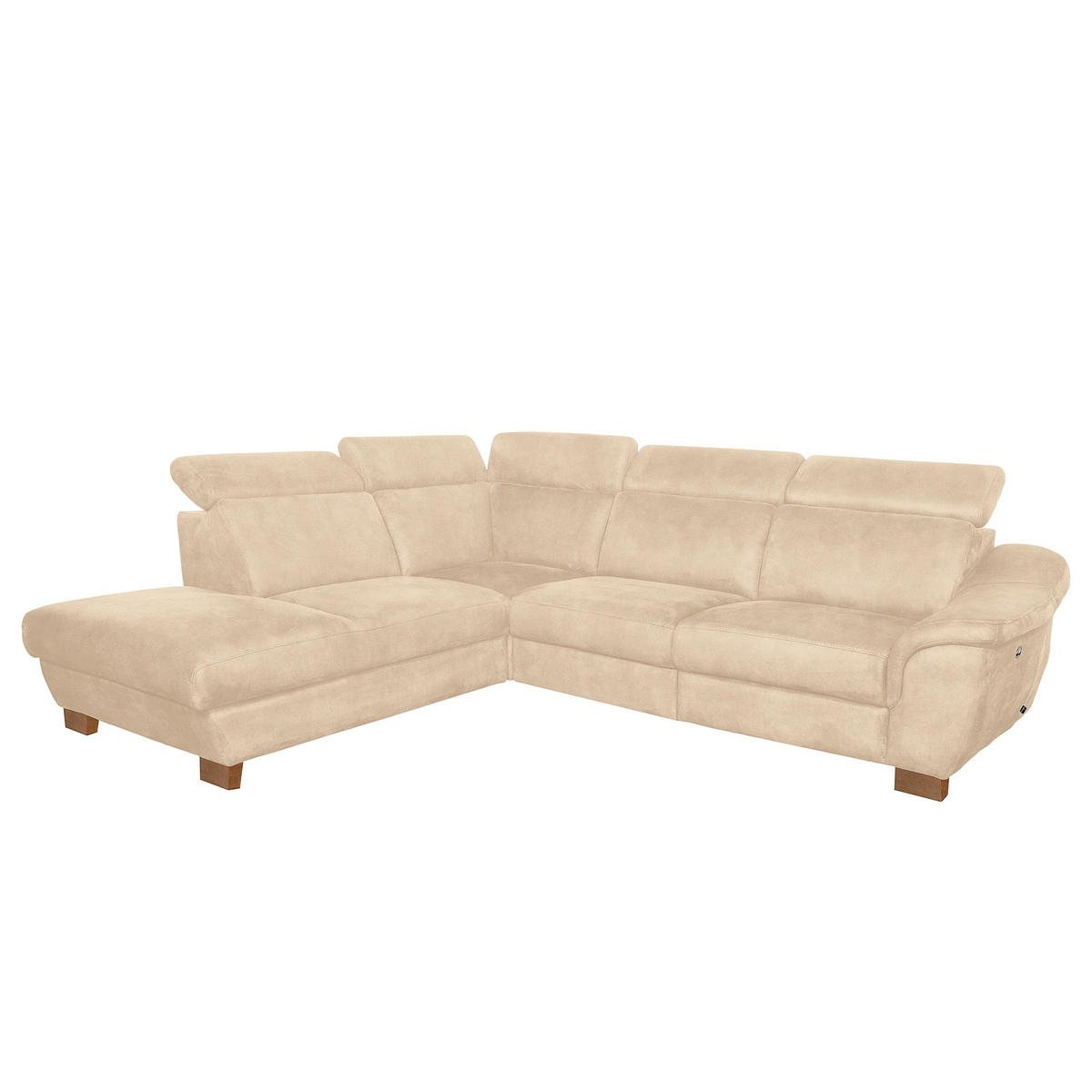 ECKSOFA TREND in Mikrofaser Beige Bettkasten, Relaxfunktion, Kopfteilverstellung  276/238 cm  - Beige/Naturfarben, Design, Holz/Textil (276/238cm) - Livetastic