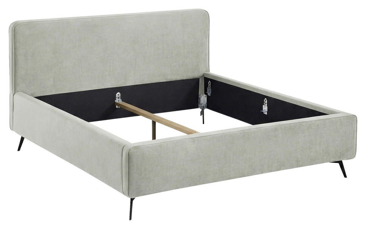 POLSTERBETT Hellgrau 140/200 cm  - Hellgrau/Schwarz, MODERN, Holz/Textil (140/200cm) - MID.YOU