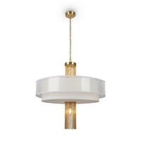 PENDELLEUCHTE 68/69,5 cm    - Weiss/Goldfarben, Trend, Textil/Metall (68/69,5cm) - MAYTONI