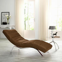RELAXLIEGE SWING Mikrofaser Dunkelbraun  - Dunkelbraun/Silberfarben, Design, Textil/Metall (65/65-95/171cm) - Livetastic