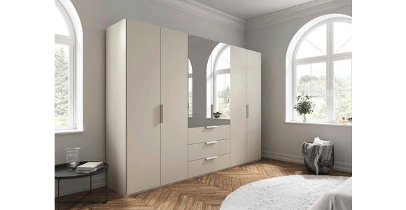 DREHTÜRENSCHRANK 301/235/61 cm,  in Champagner, 6-türig  - Champagner, Basics, Glas/Holzwerkstoff (301/235/61cm) - Novel