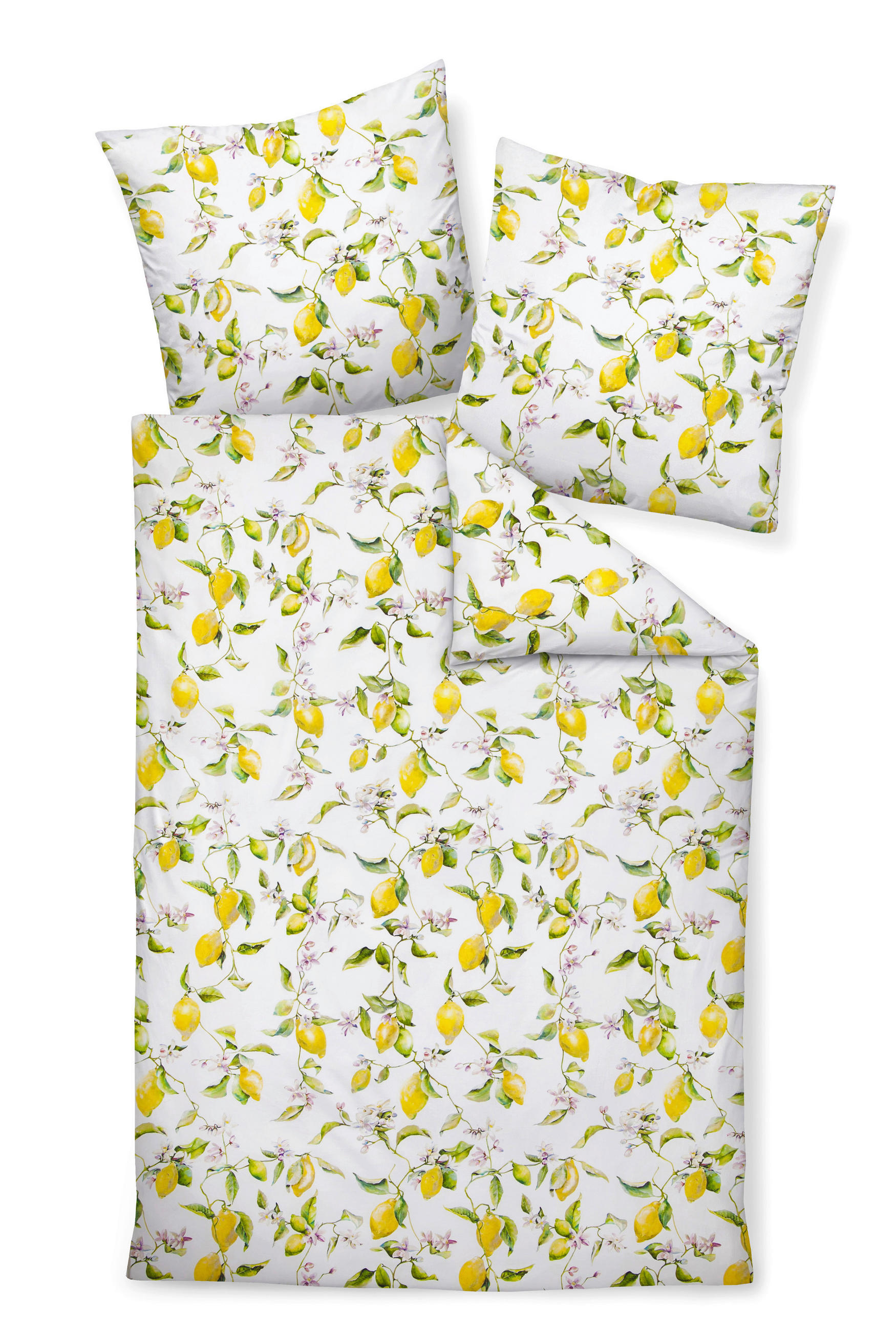 POVLEČENÍ, makosatén, bílá, zelená, žlutá, 140/200 cm - bílá/zelená, Basics, textil (140/200cm) - Janine