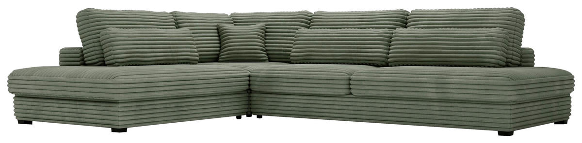 Freisteller von Livetastic ECKSOFA Grün Cord, Plüsch.